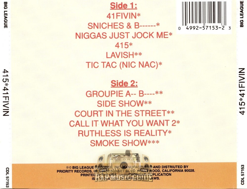 415 - 41Fivin: 2nd Press. CD | Rap Music Guide